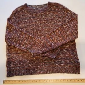 Susina maroon,blue,& white color blend womens size large knitted sweater.